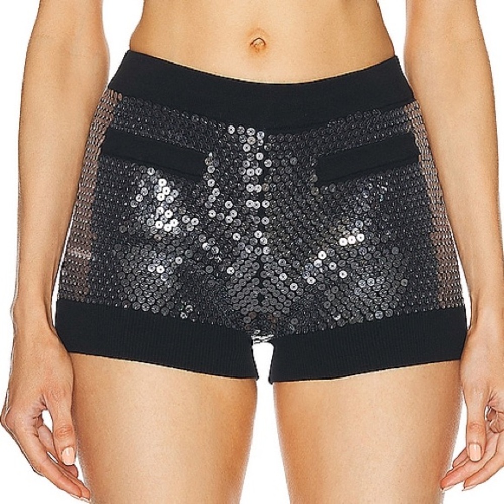 David Koma Sequins Knit Short in black - Picture 1 of 6